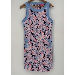 Lilly Pulitzer Angie Stretch Shift Dress-High Tide Navy/It's For Shore Women's 8